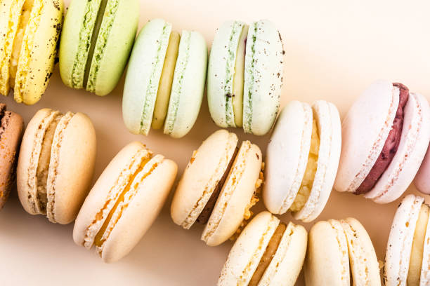 istock Colorful Selection of Macaroons on Pastel Background 1201016714