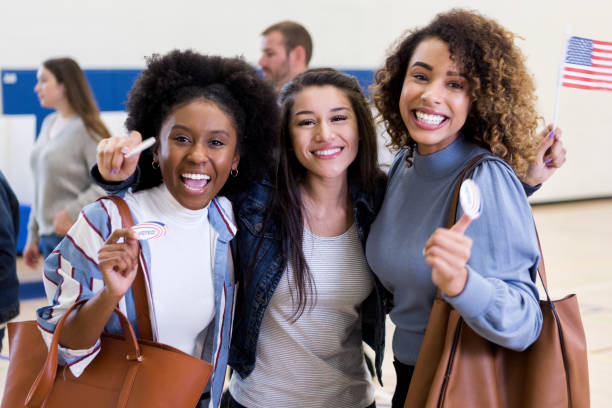 istock Three young women with big smiles right after voting 1201018771