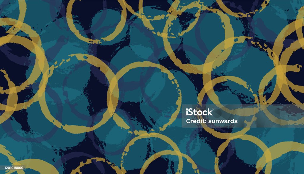 Rough Hand Drawn Circle Stamps Textile Print Round Shape Blot ...