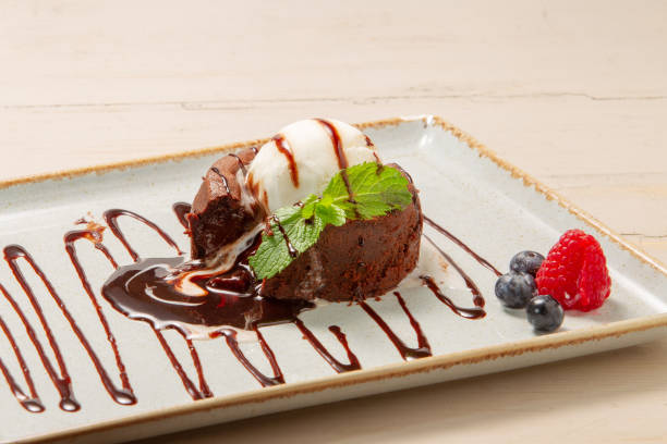 istock Brown and white ice cream with  mint  leaf 1201019479