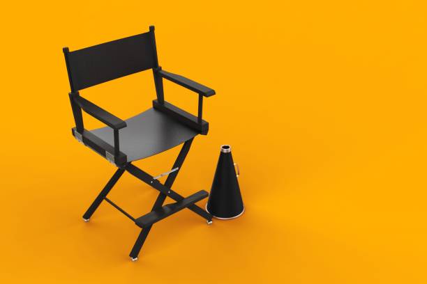 istock 3d Rendering Film Industry Concept on yellow background 1201020620