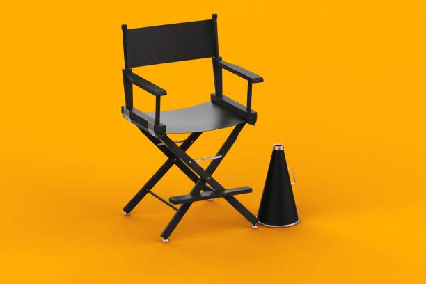 istock 3d Rendering Film Industry Concept on yellow background 1201020622
