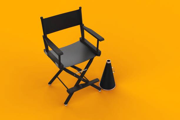 istock 3d Rendering Film Industry Concept on yellow background 1201020629
