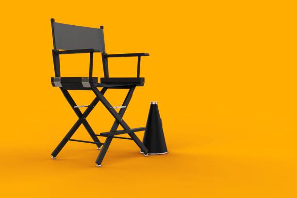 istock 3d Rendering Film Industry Concept on yellow background 1201020631