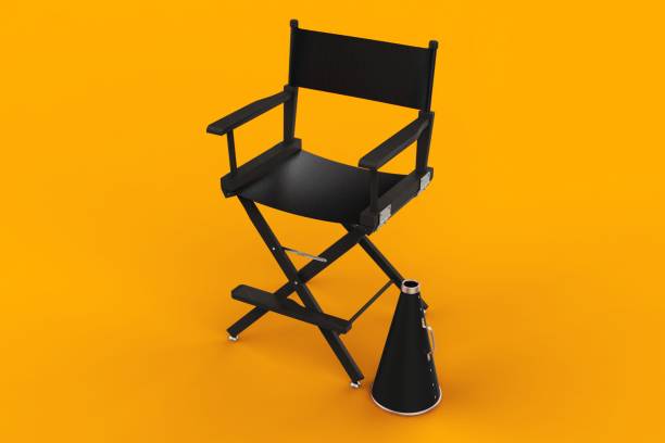 istock 3d Rendering Film Industry Concept on yellow background 1201020632