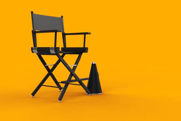 istock 3d Rendering Film Industry Concept on yellow background 1201020633