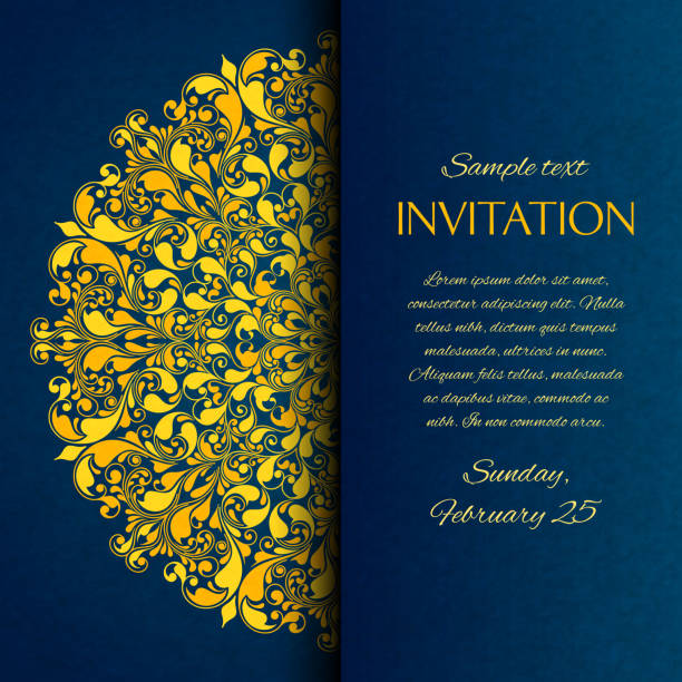 illustrazioni stock, clip art, cartoni animati e icone di tendenza di biglietto d'invito ornamentale - dinner invitation