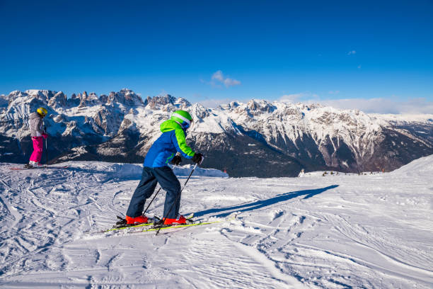 istock Children have fun on the high altitude ski slope - Alps 1201024609