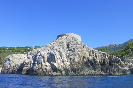 The Orrico fort is on the West coast of the Italian Island Capri in the Tyrrhenian Sea