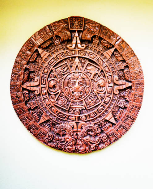 istock Modern copy of ancient Aztec stone calendar 1201026576