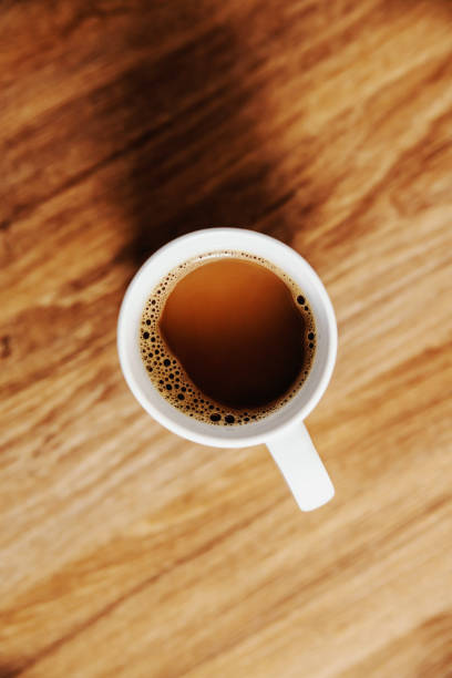 istock Top view of fresh morning coffee arabica on table. 1201030333