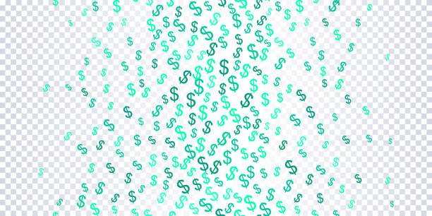 Dollar money currency symbol background Seamless Pattern of the symbols of dollar currency. Green on a transparent background vector background with signs of dollars. The pattern can be used for your ad, poster, banner of USD money. Vector dollar sign background stock illustrations