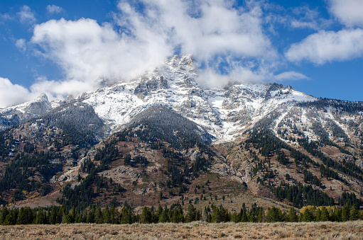 Majestic Peaks of the Teton Range of Grand Teton National Park in the U.S. state of Wyoming