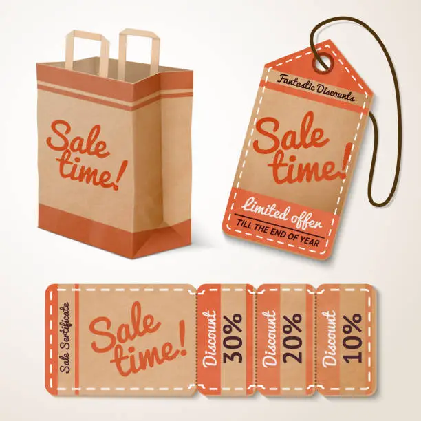Vector illustration of sale items