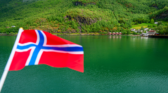 Making a boat trip in a rigged inflatable boat - RIB - on Aurlandsfjord ni Norway.