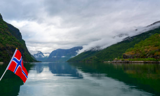 istock Tourist on Stegastein viewpoint, Norway 1201033935