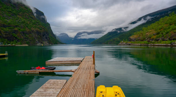 istock Tourist on Stegastein viewpoint, Norway 1201039882