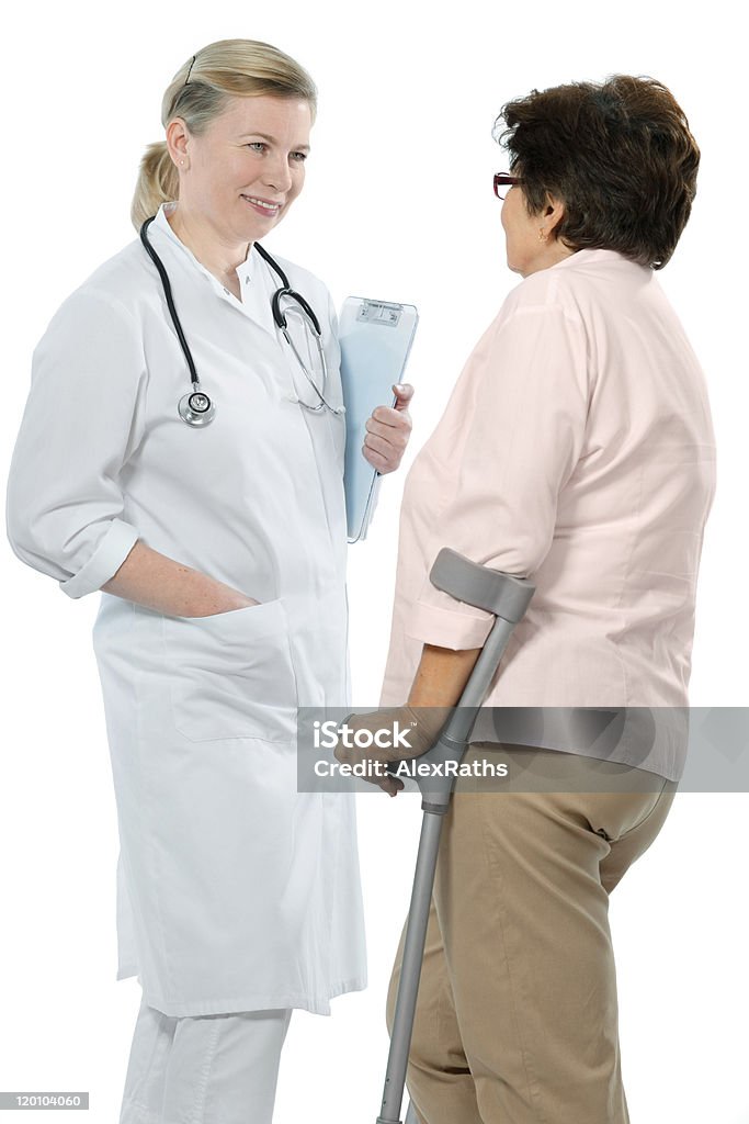 Gespräch mit einem Patienten - Lizenzfrei Alt Stock-Foto