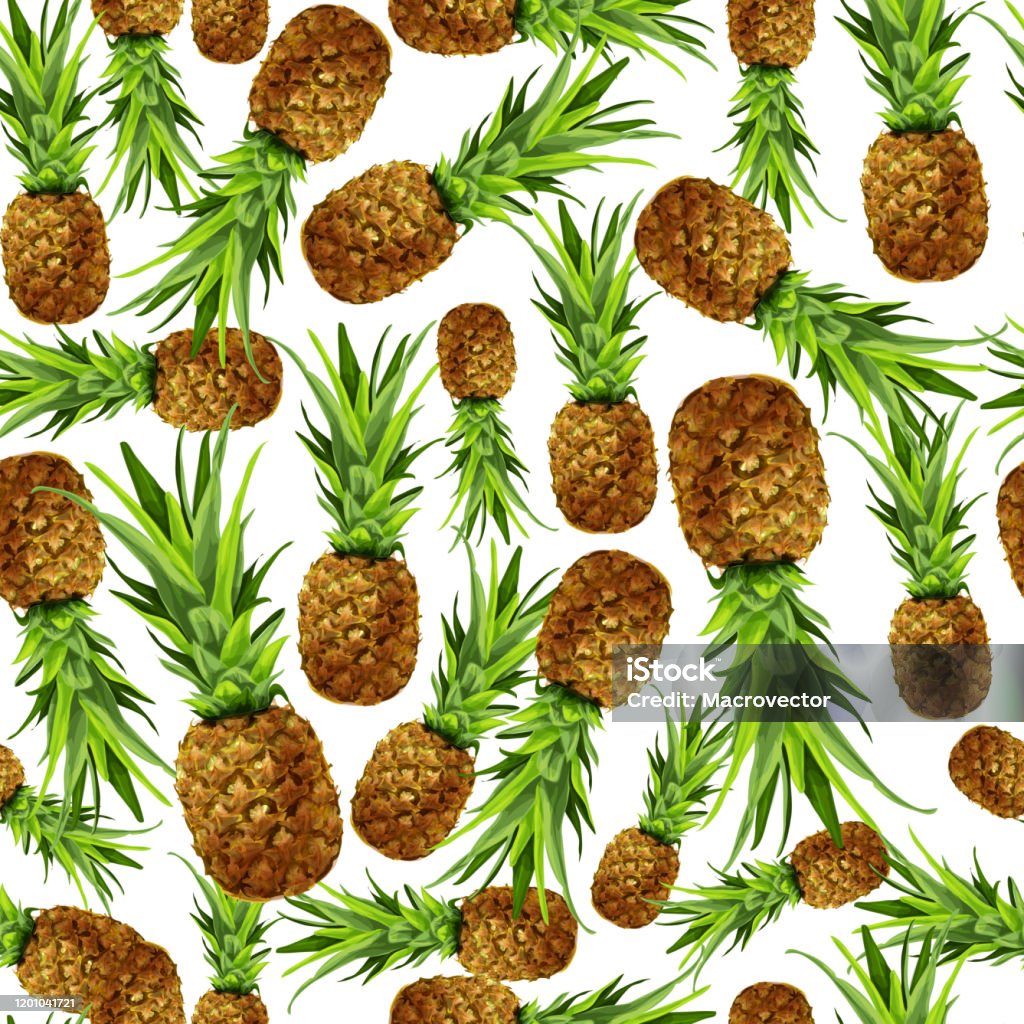 Pineapple Simple Pattern Pineapple Seamless Pattern Stock Illustration - Download Image Now ...