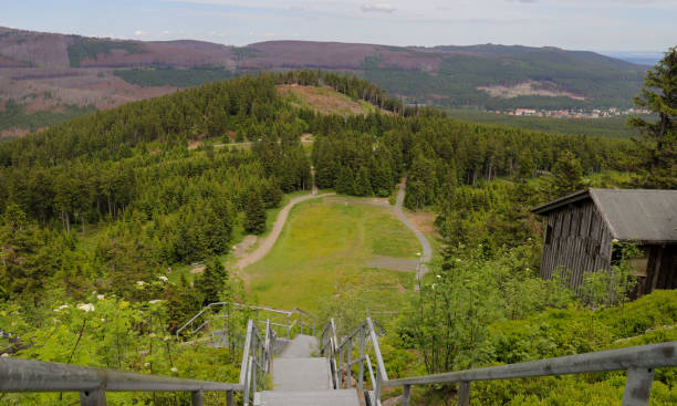 istock View from the top of a tower for skijumping 1201042321