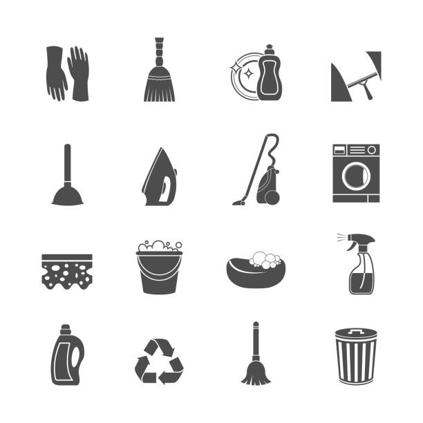 ilustrações de stock, clip art, desenhos animados e ícones de cleaning icon - clothes iron 1970s