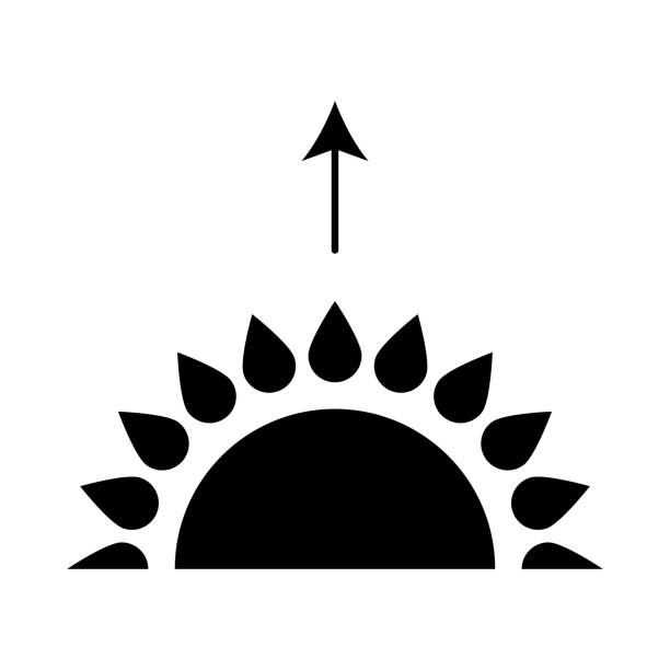 ilustrações, clipart, desenhos animados e ícones de imprimir - barometer heat thermometer sun