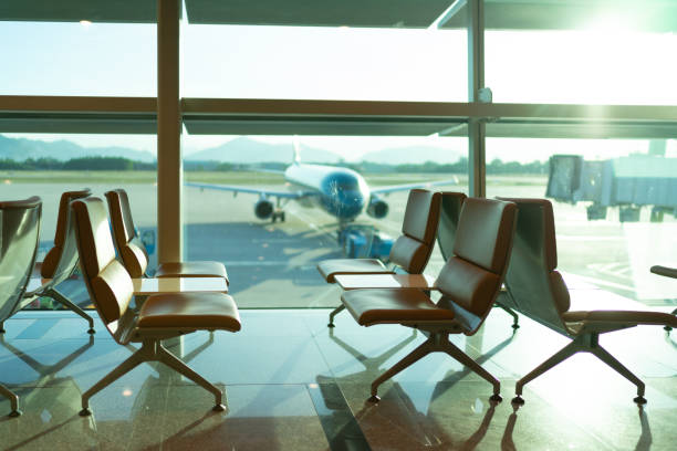 istock Airport departure lounge seating 1201046794
