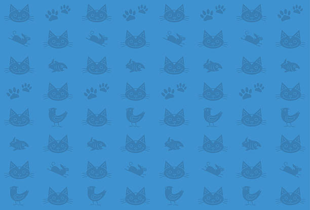 Seamless Cat Pattern vector art illustration