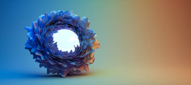 istock abstract 3D structure with a glowing orb at the center - 3D rendered illustration 1201049375