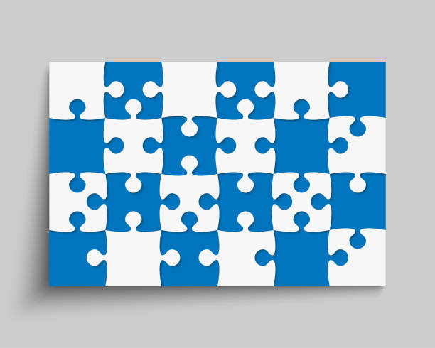 wektor tło biały kawałek układanki ramki - solution jigsaw piece jigsaw puzzle problems stock illustrations