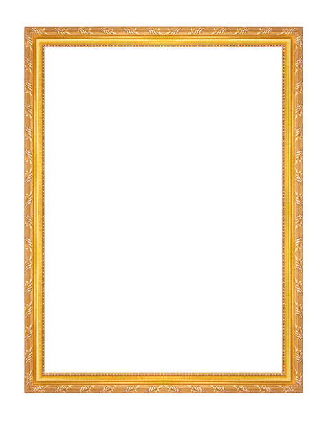 istock Gold picture frame isolated on white background 1201052252