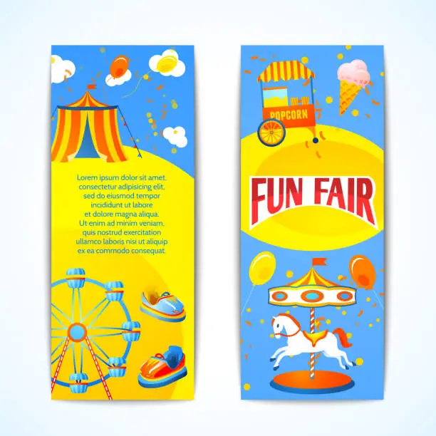 Vector illustration of carnival banners vertical
