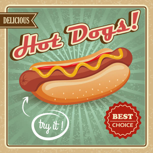 7,500+ Vintage Hot Dog Stock Illustrations, Royalty-Free Vector