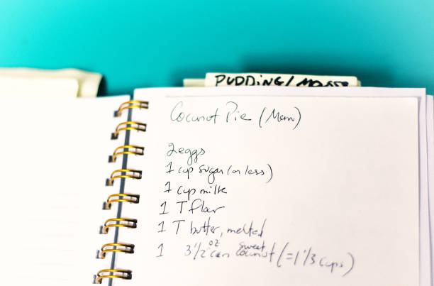 istock Homemade Recipe Notebook: Mom's Recipe for Coconut Pie 1201054301