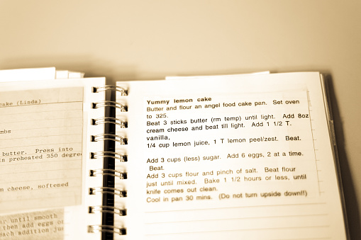 Homemade Recipe Notebook: Recipe for Lemon Cake