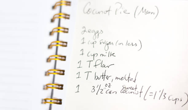 istock Homemade Recipe Notebook: Mom's Recipe for Coconut Pie 1201054558