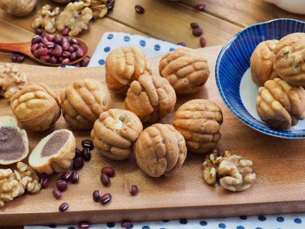 istock Korean Food Walnut Sweets and green tea 1201057097