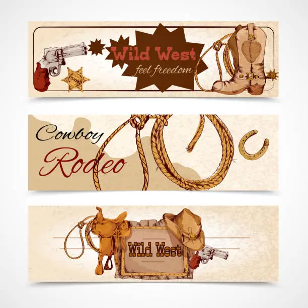 Vector illustration of wild west banners