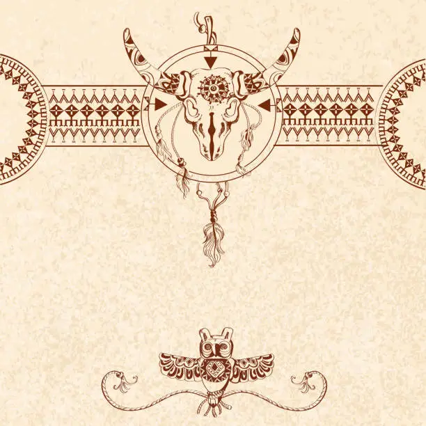 Vector illustration of tribal sketch background