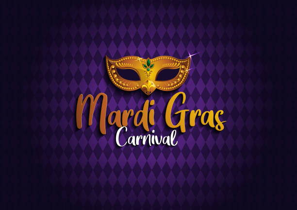 Mardi Gras 12 Mardi Gras Background with Golden mask, gretting card banner, poster,  template, Flyer & brochure, vector illustration, EPS10. mardi gras stock illustrations
