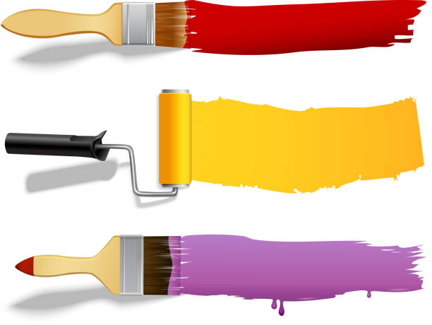 Vector Soft Paint Roller On A Long Handle Of Wood Stock Illustration -  Download Image Now - Paint Roller, Long, Paint - iStock