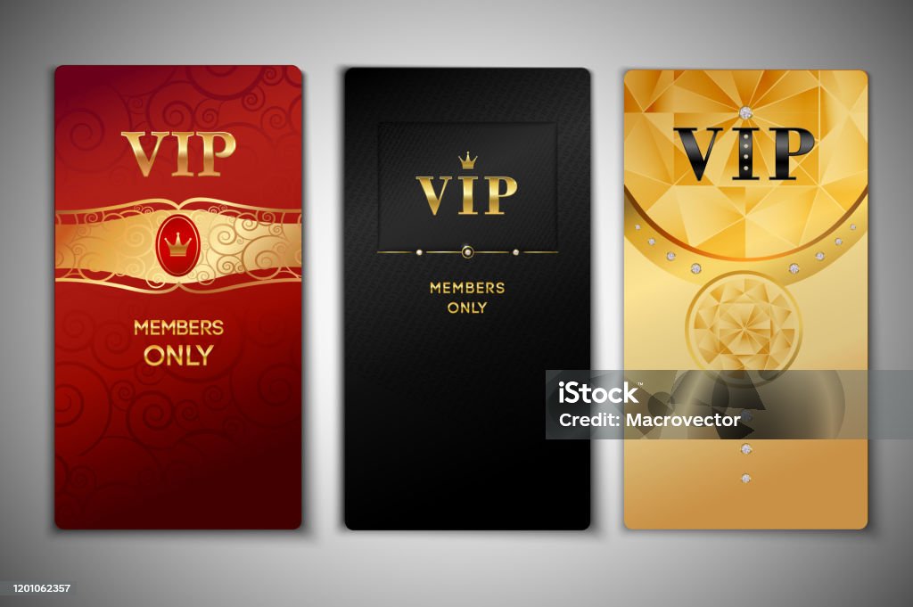 Vip Card Red Vip Cards Design Set Stock Illustration - Download Image Now - Badge ...