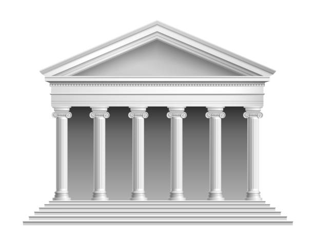 świątynia z kolumnadą - stability architecture roman decoration stock illustrations