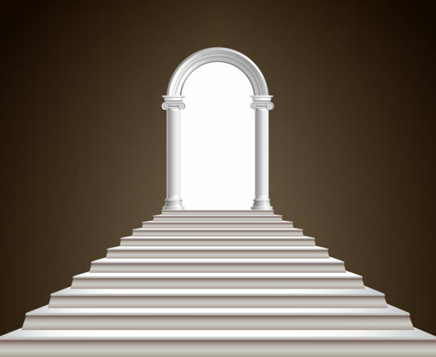 schody i łuk - stability architecture roman decoration stock illustrations