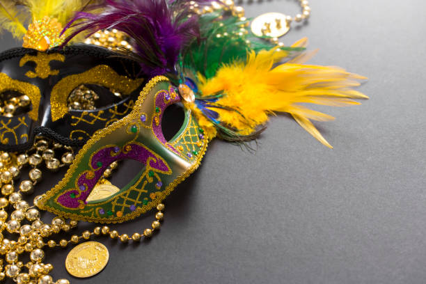 istock Mardi Gras Mask and Beads Background 1201066918