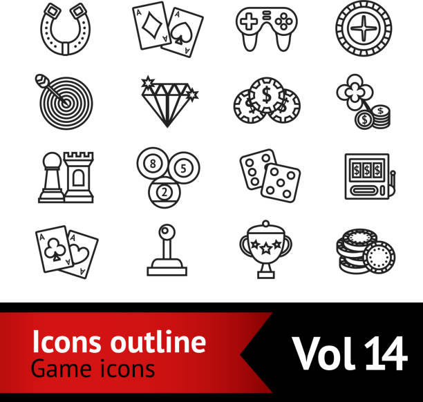 illustrations, cliparts, dessins animés et icônes de contour de jeu - silhouette poker computer icon symbol