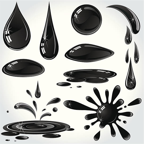 ilustrações, clipart, desenhos animados e ícones de de gotas de óleo-ilustração vetorial - oil oil industry oil slick petroleum