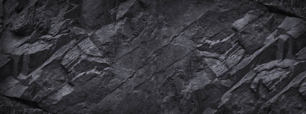 istock Black stone background. Dark gray grunge banner. Black and white background. 1201072947