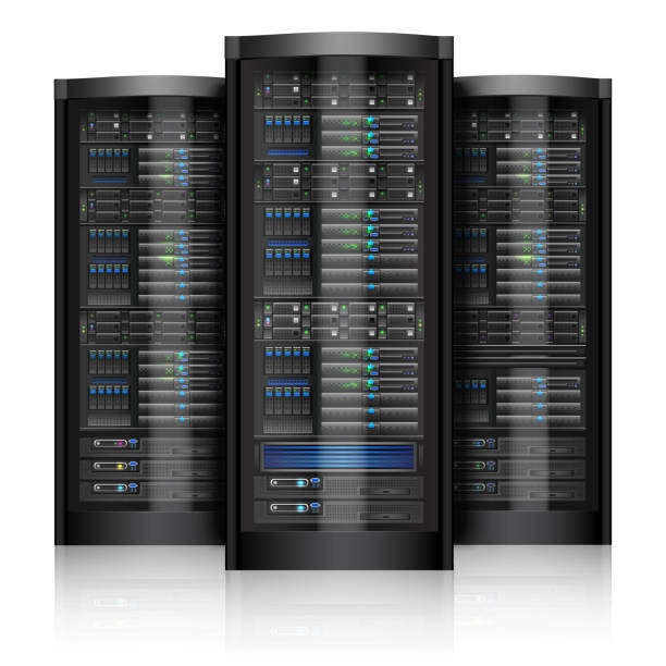 ネットワーク サーバー - network server rack computer mainframe点のイラスト素材／クリップアート素材／マンガ素材／アイコン素材