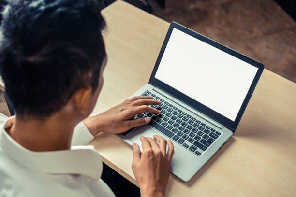 istock Business person worker uses a laptop computer. 1201074490